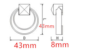 De klassieke Antieke Ring van het Bronskabinet trekt, 43mm Dia Retro het Meubilairhandvatten van de Zinklegering